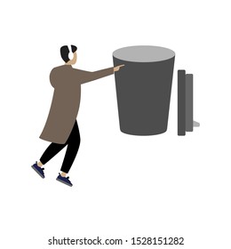 Cup and lid for coffee and tea vector icon. Flat cartoon character isolated on white background