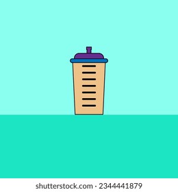 a cup with a lid on it in a flat style
