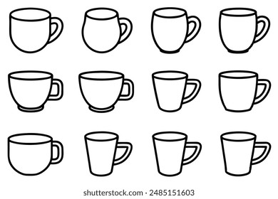 Cup line art design illustration modern beverage cup drawing
