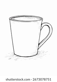 Taza de línea de arte elegante taza de té de dibujo para carteles