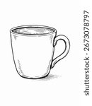 cup line art hand drawn style for coffee lovers
