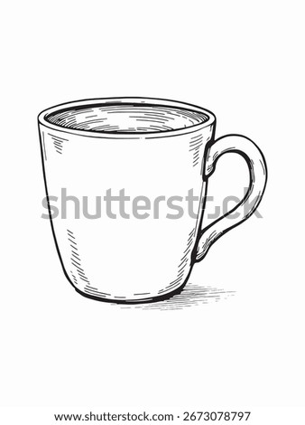 cup line art hand drawn style for coffee lovers