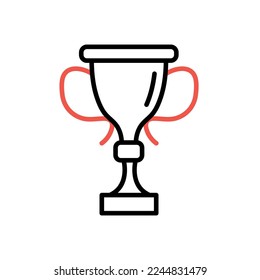 Icono de línea de la copa, logotipo aislado en fondo blanco