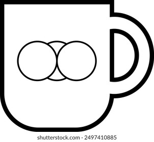 Icono de la línea de la taza, logotipo aislado en el fondo blanco