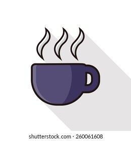 cup line icon with long shadow