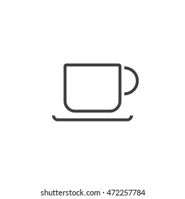 Cup line icon, outline vector logo illustration, linear pictogram isolated on white