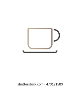 Cup line icon, outline vector logo illustration, linear pictogram isolated on white