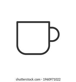 Cup line icon, sign or symbol. Premium pictogram in trendy outline style. Cup pixel perfect vector icon isolated on a white background. 
