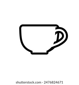 Cup line icon vector design template and illustration with editable stroke