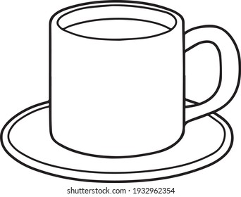 cup line vector illustration ,cup coloring book