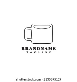 icono de dibujo de logotipo de taza plantilla de diseño de vector aislado negro