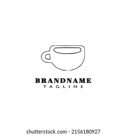 icono de dibujo de logotipo de taza plantilla de diseño de vector aislado negro