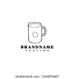 icono de dibujo de logotipo de taza plantilla de diseño de vector aislado negro