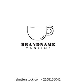 cup logo cartoon icon design template black modern isolated vector illustration