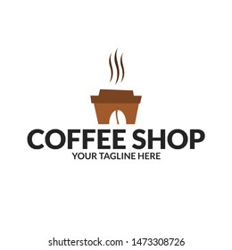 cup logo coffee shop with modern concept 