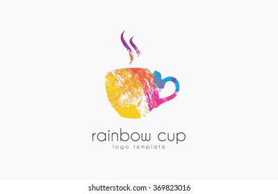 Cup logo. Creative logo. Rainbow cup logo. Company logo