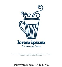 a cup. Logo design. monochrome flat silhouette.