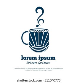 a cup. Logo design. monochrome flat silhouette.