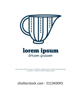 a cup. Logo design. monochrome flat silhouette.