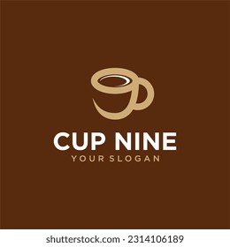 cup logo design with number nine