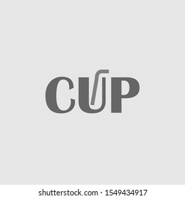 cup logo design with straw 
