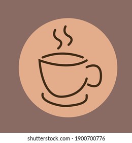 The cup logo gives off steam with a simple design.  Made with a line shape.  Suitable as a coffee or tea drink logo