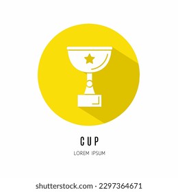Cup logo. Illustration of cup in flat. Stock vector.