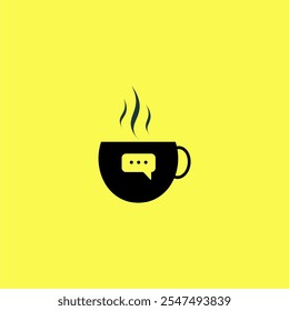 The cup logo image and chat icon are suitable for use as logos for beverage companies, cafes, wifi corners, coffee shops, angkringan, hot drinks, hangout places, t-shirt designs and others