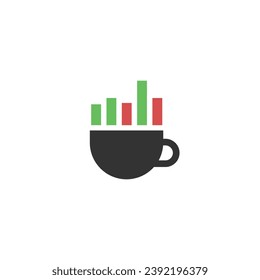 Cup logo and stock chart with blank background