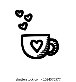 cup love doodle icon