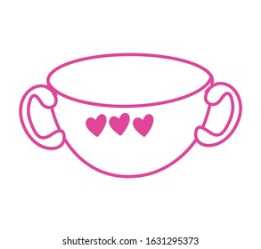 cup with love hearts icon vector illustration design