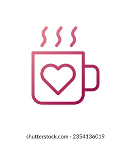 Icono de amor de la copa gradiente estilo rojo blanco elemento vectorial de ilustración vectorial y símbolo perfecto.