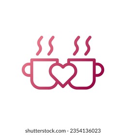 Cup love icon gradient white red style valentine illustration vector element and symbol perfect.