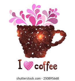 cup made with coffee beans