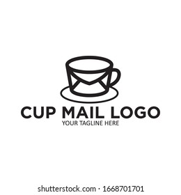 ilustración vectorial del logotipo de correo de taza