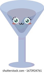 Cup of martini, illustration, vector on white background.