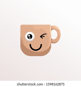 cup mascot expressions design vector