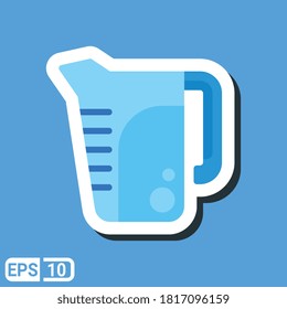 cup measuring in flat style icon isolated on blue background. Editable color. EPS 10