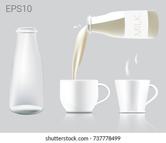 Cup and Milk Bottle Illustration