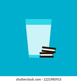Cup of milk with cookies