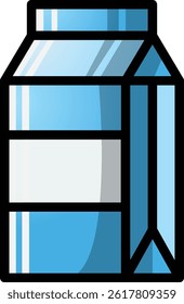 a cup of milk editable cartoon style icon vector
