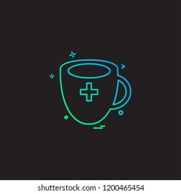 cup milk medicine icon vector design