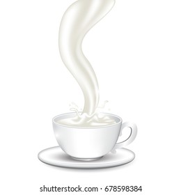 cup of milk splash vector illustration