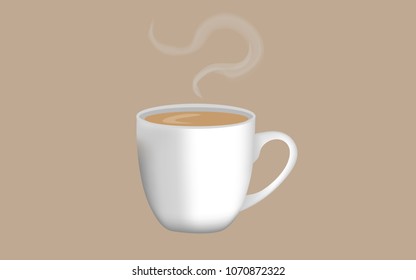 Cup of milk tea Vector illustration.