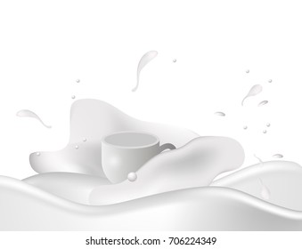 A cup of milk. Vector.
