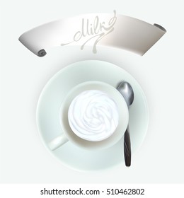 cup of milk vector illustration