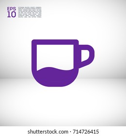 Cup minimal vector icon. Bowl flat line icon for websites and mobile minimalistic flat design.