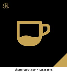 Cup minimal vector icon. Bowl flat line icon for websites and mobile minimalistic flat design.