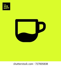 Cup minimal vector icon. Bowl flat line icon for websites and mobile minimalistic flat design.