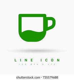 Cup minimal vector icon. Bowl flat line icon for websites and mobile minimalistic flat design.